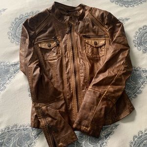 Brown faux leather  jacket